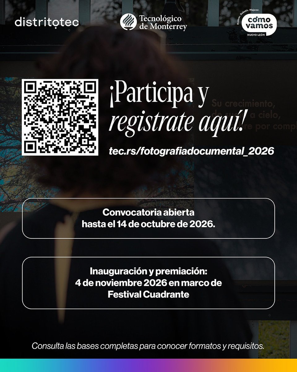 distritotec's tweet photo. 📸 Tu mirada puede llegar a la Galería Abierta distritotec… ¡y llevarse premios!

En el #ConcursoDeFotografíaDocumental2026, tu fotografía puede formar parte de una exposición en el espacio público y, además, ganar premios de negocios locales.

🔗 https://t.co/cwI7mJipI5 https://t.co/w84sb5Kq7d