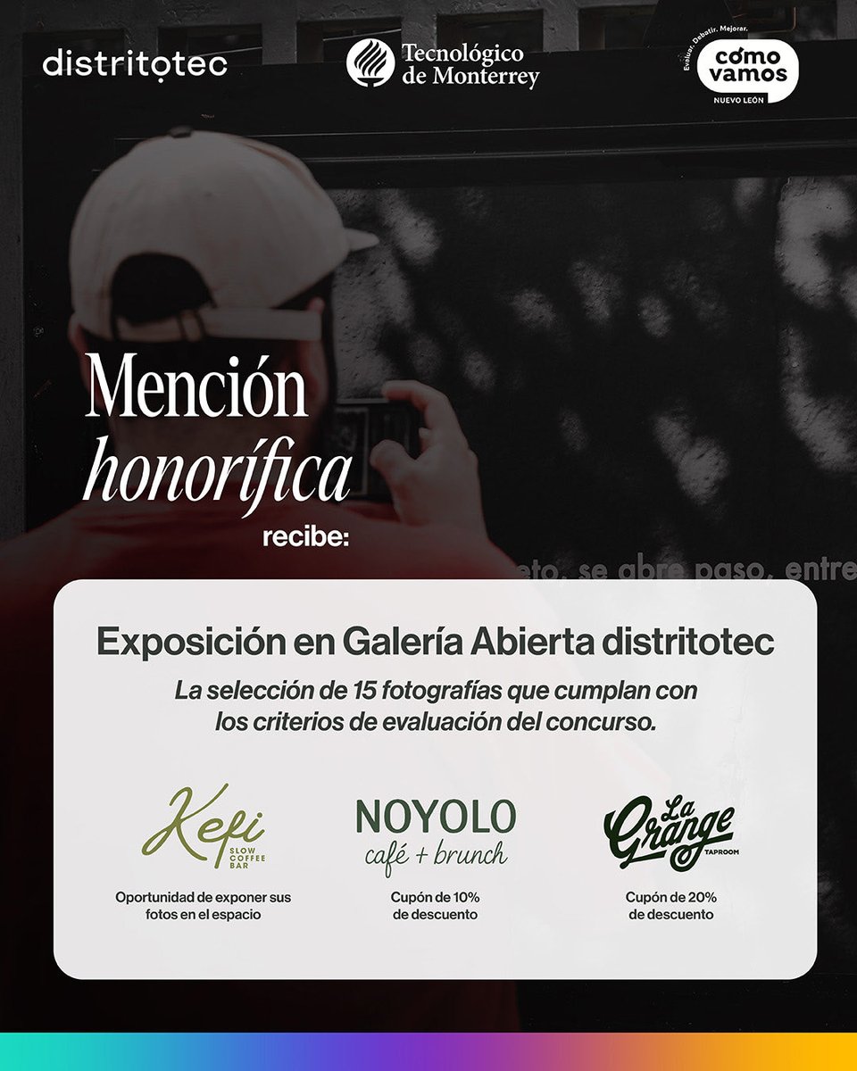 distritotec's tweet photo. 📸 Tu mirada puede llegar a la Galería Abierta distritotec… ¡y llevarse premios!

En el #ConcursoDeFotografíaDocumental2026, tu fotografía puede formar parte de una exposición en el espacio público y, además, ganar premios de negocios locales.

🔗 https://t.co/cwI7mJipI5 https://t.co/w84sb5Kq7d