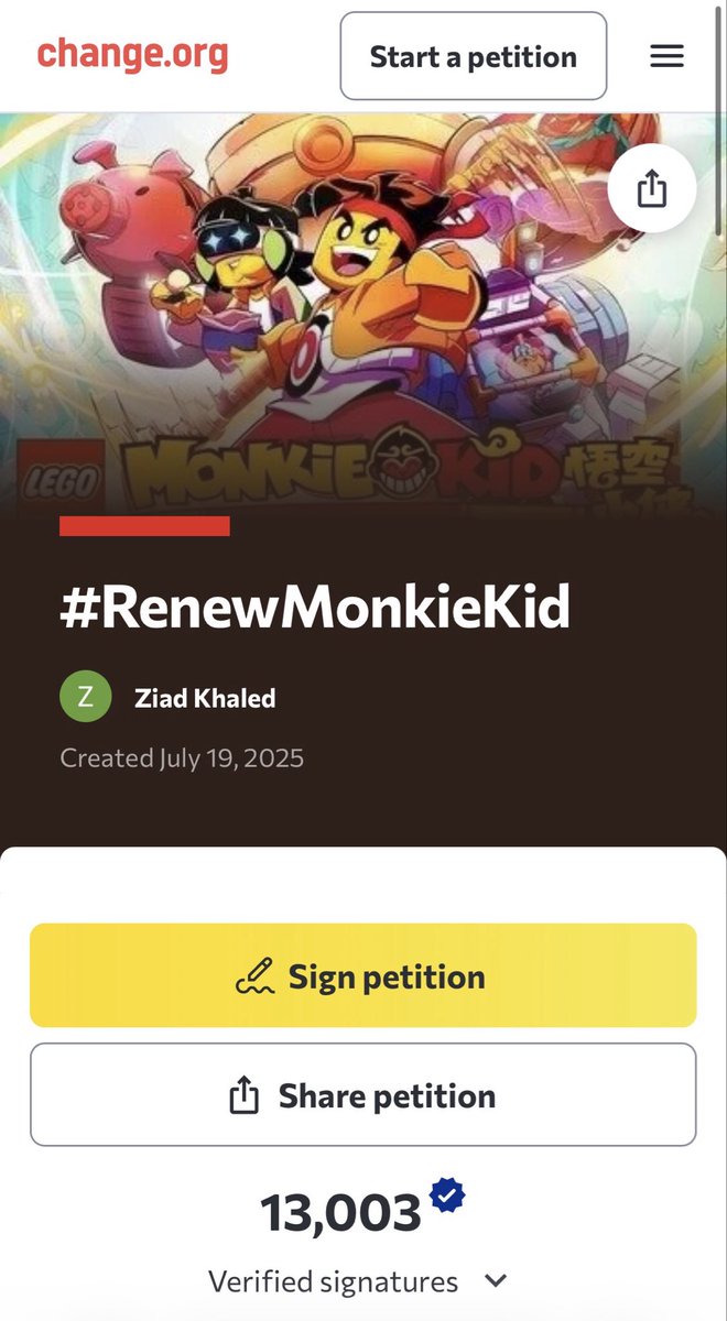 BunnsaCakefr's tweet photo. 🎉 13,003 SIGNATURES!!! 🎉
OMG GUYS WE REACHED 13,000!!!! 🤯🥳

Are you sure this fandom is small? Look at what just happened! Our next milestone is 14k—let’s show LEGO we are NOT backing down! 📣💥
#lmk #renewmonkiekid #LEGOMonkieKid #MonkieKid https://t.co/iKj1G5XWtj