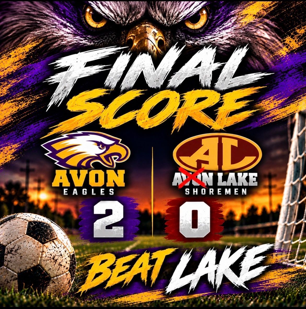 Avon_BoysSoccer's tweet photo. FINAL SCORE!
@avoneagles https://t.co/5FZCPPaFoj