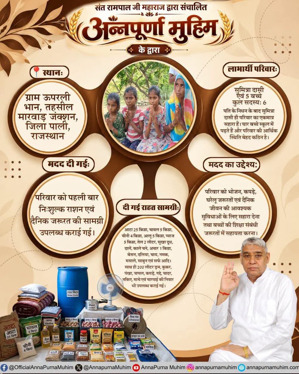 BhavnaDasi_'s tweet photo. #SantRampalJiMaharaj द्वारा संचालित अन्नपूर्णा मुहिम के द्वारा दी मदद।
#satkabirvachan https://t.co/7BMvRRW0tC