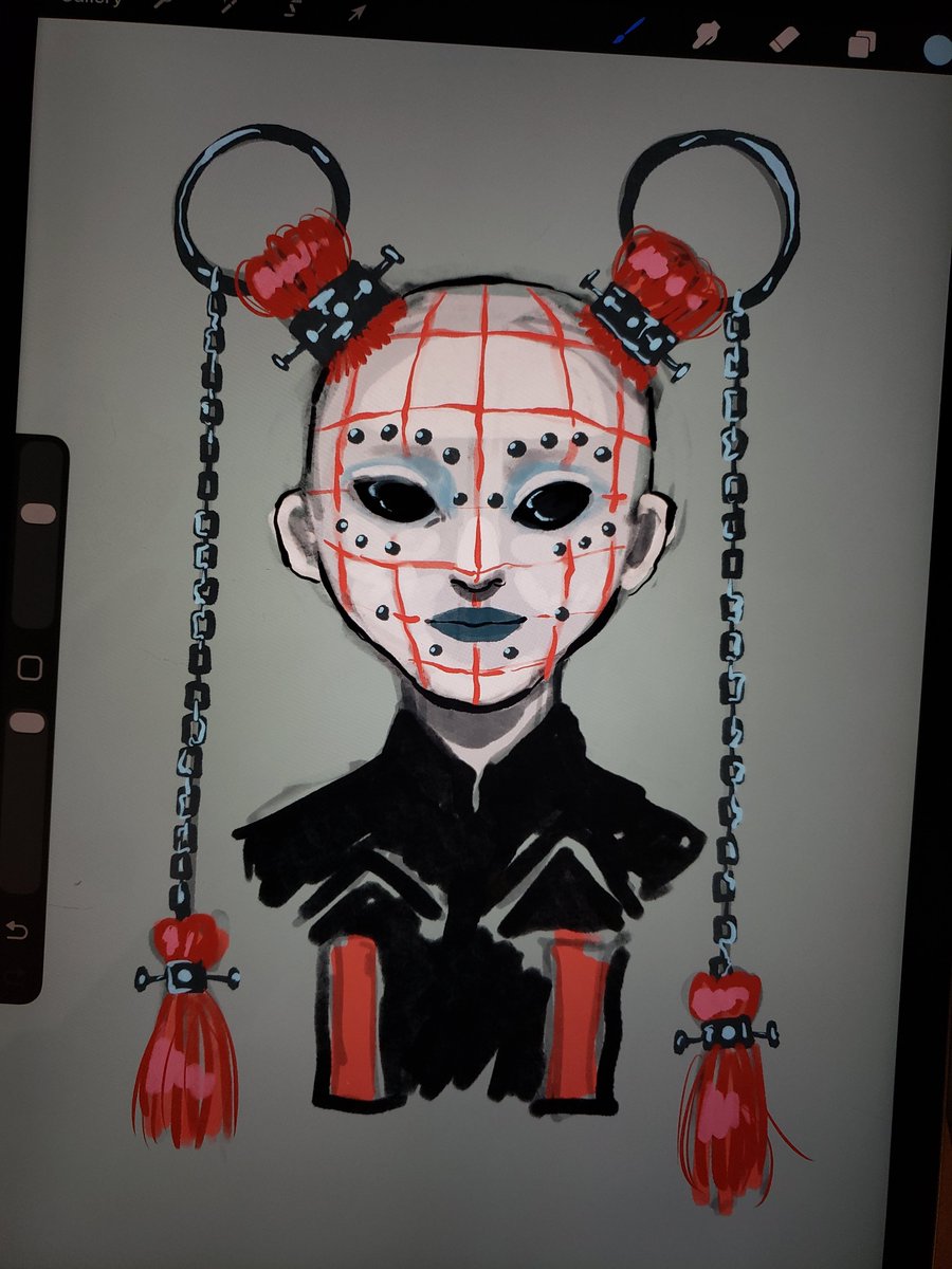 inkegg's tweet photo. Pinhead doll redesign inspired by this thread right here! I did just want her fully bald but im getting convinced that some hair can be really creative. https://t.co/BcsfH4ORAg