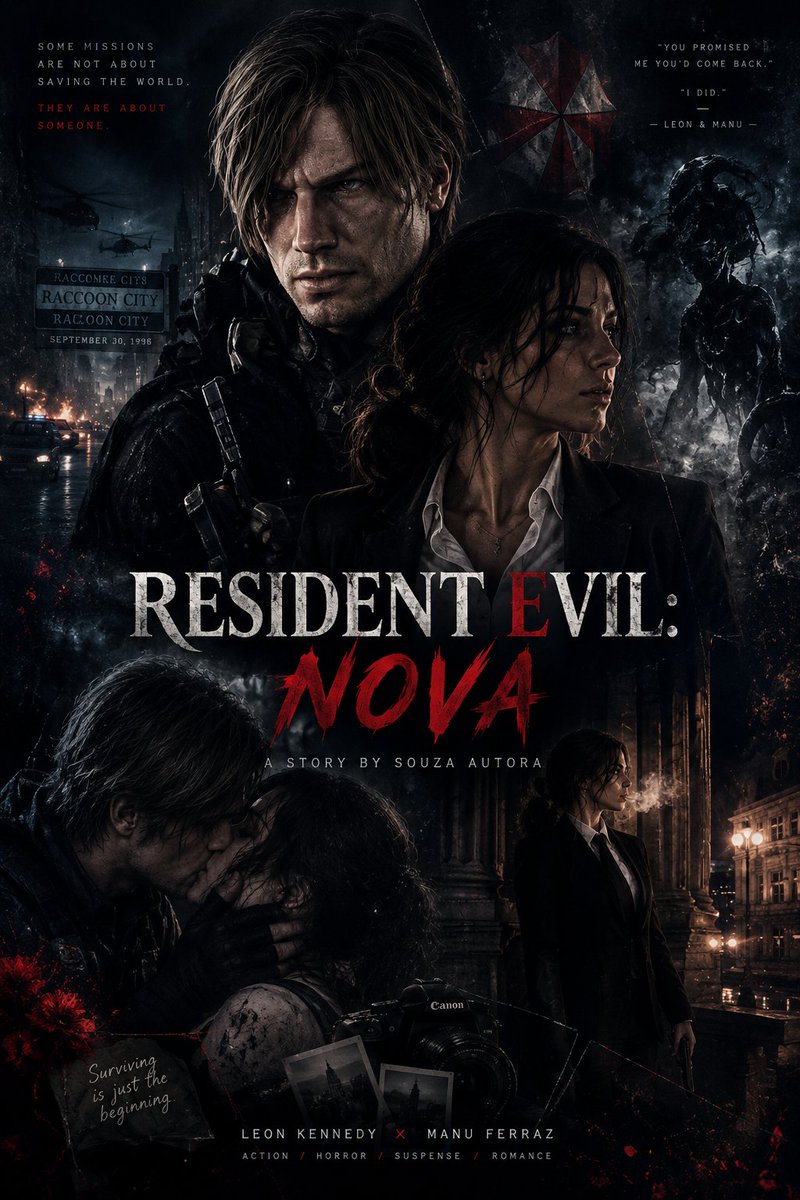souzaautora's tweet photo. But sometimes, surviving isn’t the end of the story.
Sometimes, it’s where the story truly begins.
“You promised me you’d come back.”
“I did.”
🦠 RESIDENT EVIL: NOVA
🇺🇸 English Edition now available on Wattpad.
#RE9 #LeonSKennedy #biohazard #Rebhfun #ResidentEvil #Fanfic https://t.co/EGuRBf0J88