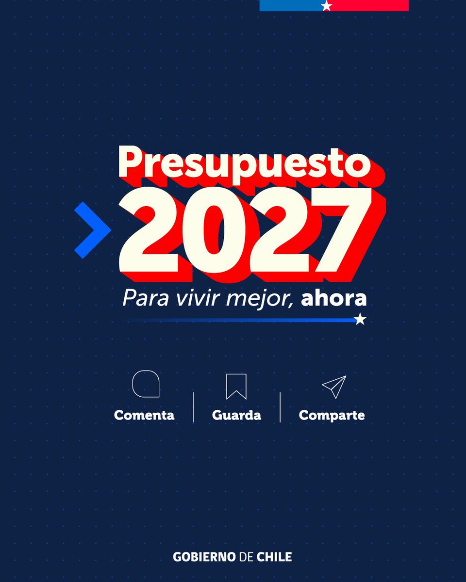 SubseBBNN's tweet photo. 5/5 🇨🇱 Responder hoy sin comprometer el mañana.

El #Presupuesto2027 busca combinar prioridades claras con responsabilidad en el uso de los recursos públicos.

Cuidando cada peso para vivir mejor ahora y mañana.

#ParaVivirMejorAhora https://t.co/VAwzUHjYNc