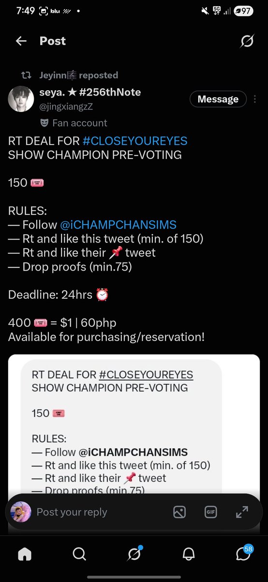 _itsrndd's tweet photo. @jingxiangzZ @iCHAMPCHANSIMS #CLOSEYOUREYES https://t.co/RGXgCHXFso