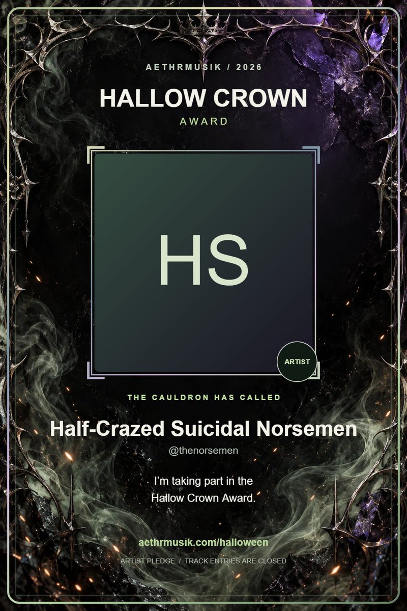 CaptCPU42's tweet photo. I’m taking part in AethrMusik’s Hallow Crown Award! 🎃 My artist card has been summoned. Who’s joining the haunting? #HallowCrownAward

https://t.co/wIExiE27xD
https://t.co/B7OGnq4eV5 https://t.co/hMQ0YZLJyk