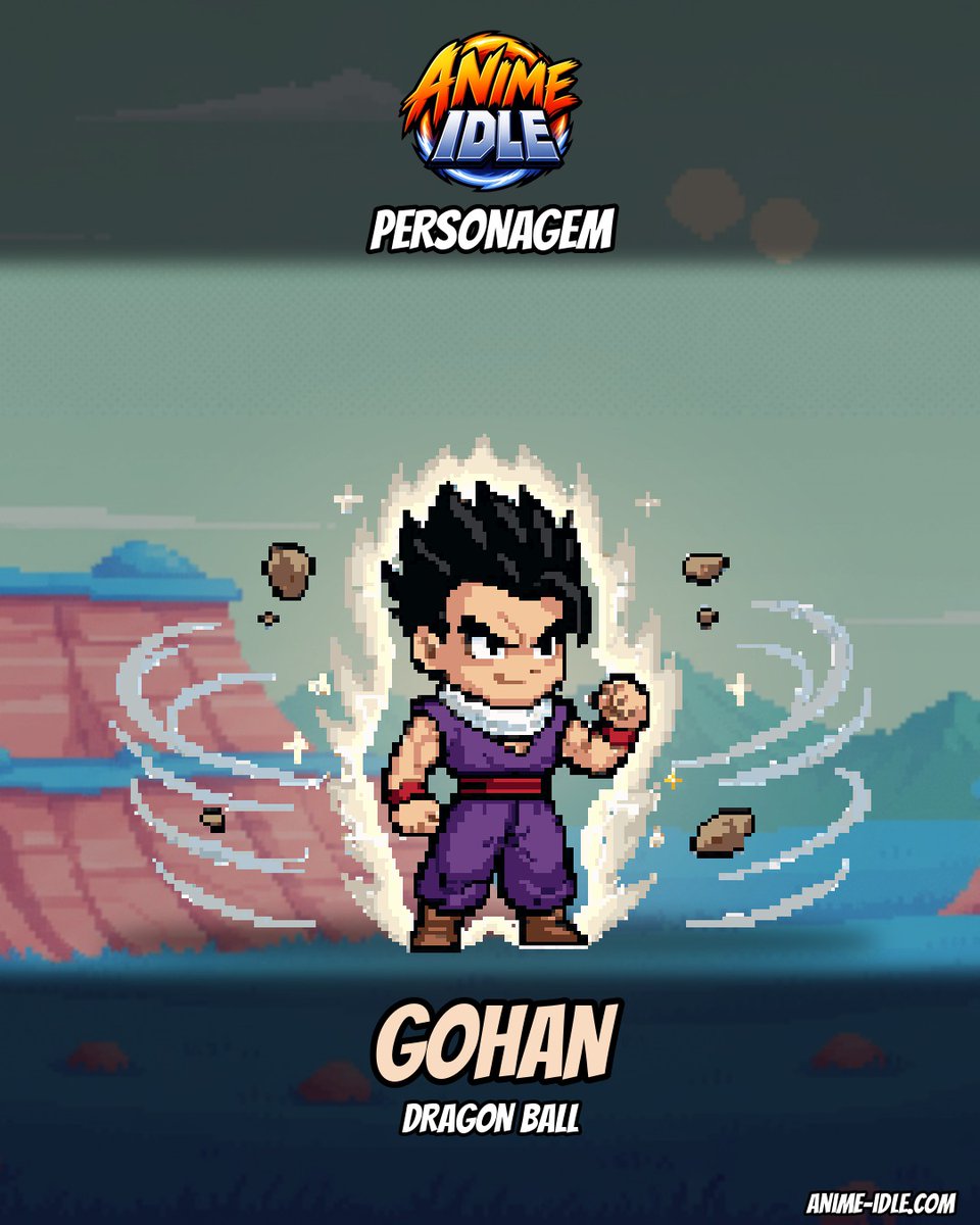 AnimeIdle_'s tweet photo. Personagem: Gohan (Dragon Ball)

Filho de Goku, meio Saiyajin, que prefere estudar a lutar. Quando a raiva aperta, seu poder escondido ultrapassa o do pai, como contra Cell.

Jogue de graça no navegador, link na bio.
#AnimeIdle #DragonBall https://t.co/Bdb9hi2LVT