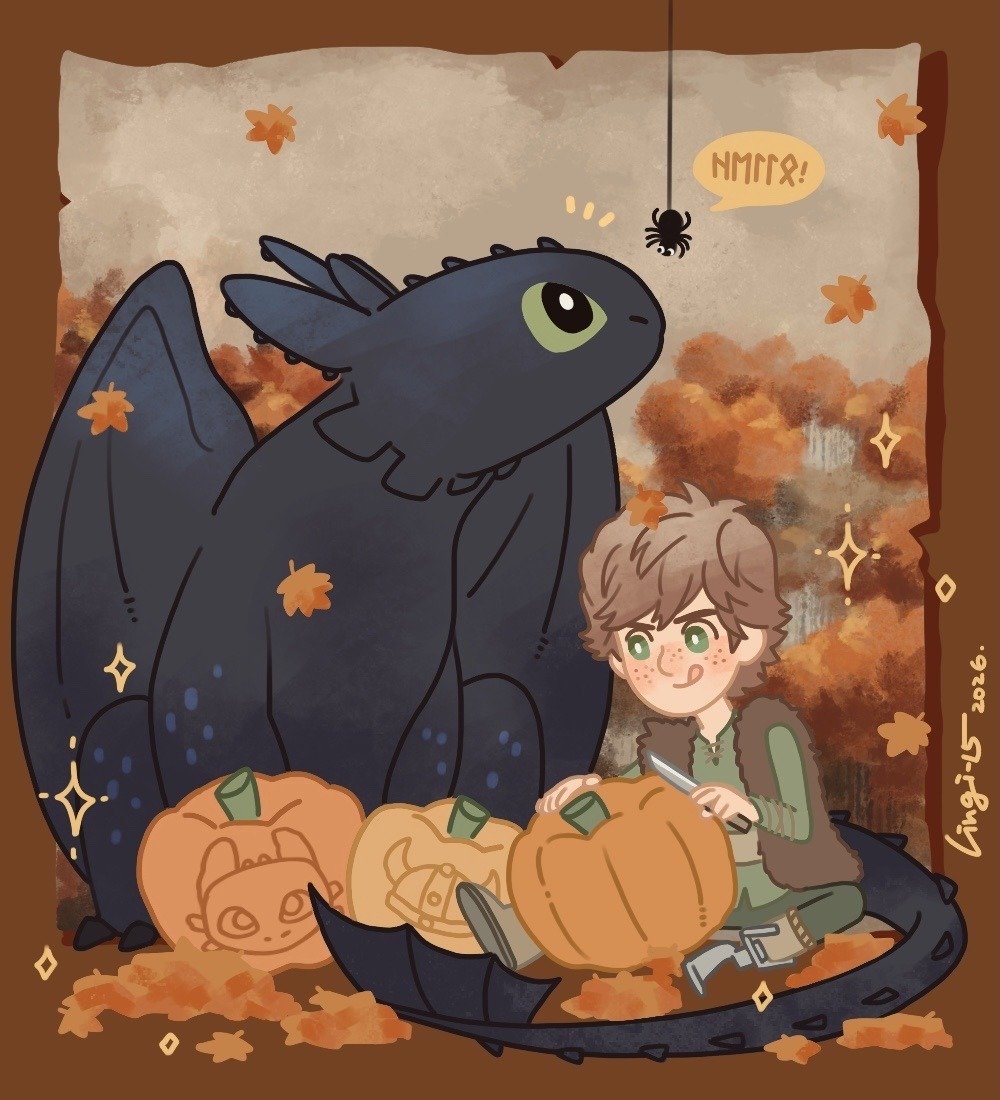 Lingi15's tweet photo. Hello October🍁🎃 
#httyd #howtotrainyourdragon https://t.co/AZwbv2JUiM