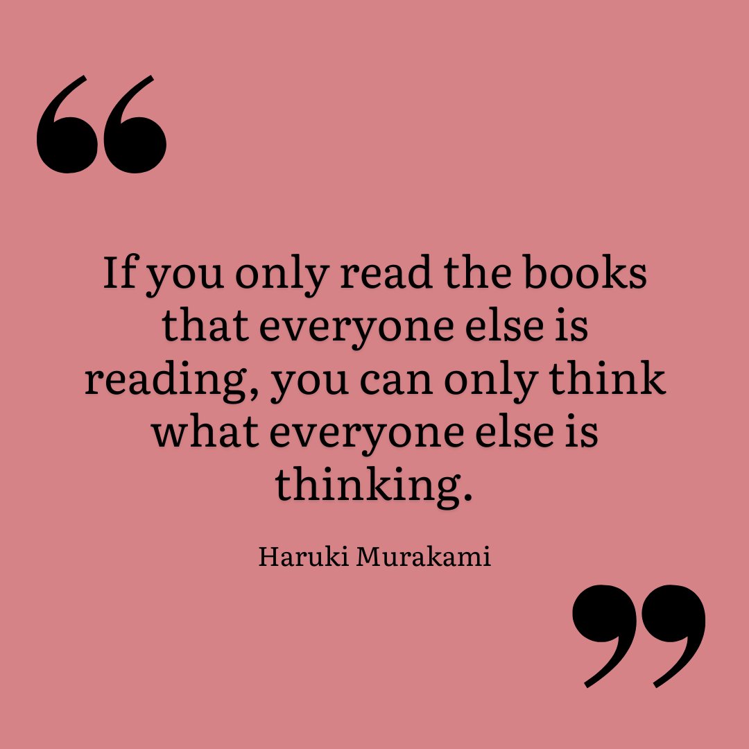 GoodReading's tweet photo. Quote of the day!

#GoodReadingMagazine #GoodReading #Books #BookQuotes #ILoveReading #HarukiMurakami https://t.co/YkUtJ0c1FH