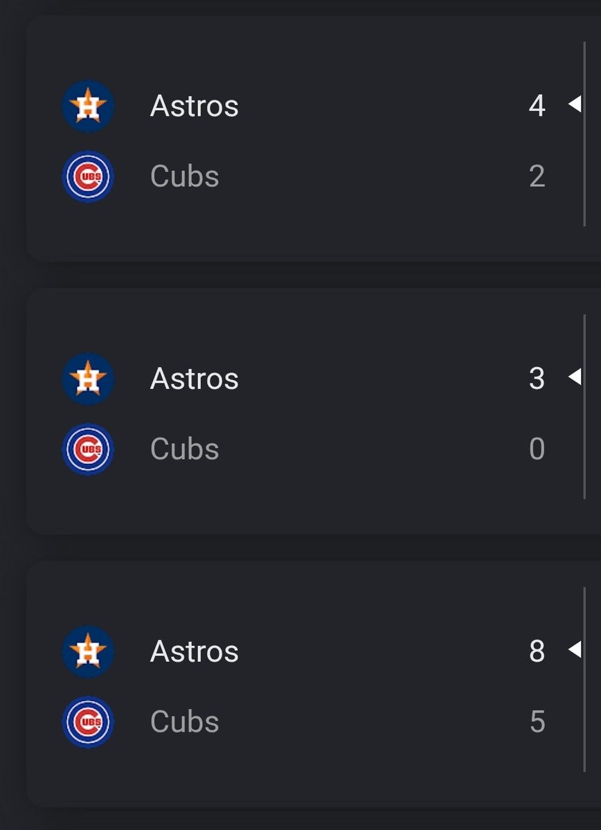 grimposting's tweet photo. Remind Cub fans of this when they whine about the Sox getting to play the Astros in the wild card series.

The Cubs lost all three games they played the Astros this year. https://t.co/li49KhD1vx