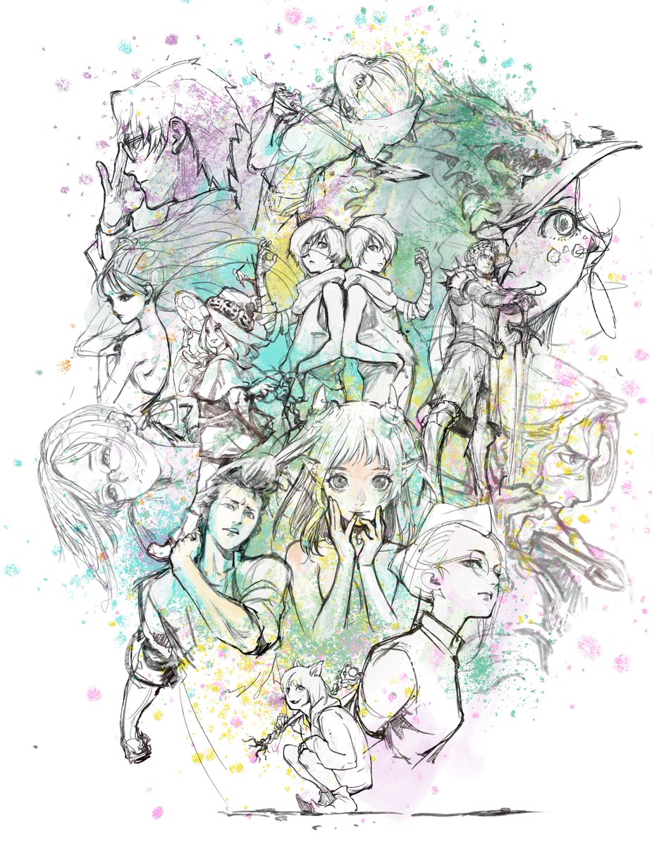 ANAAKEYinfo's tweet photo. 【アナアキー1周年のお知らせ⑤】

1周年記念作品
「カイラリティ（仮）」制作決定🎉

シナリオ：すな
代表作『コーヒーカップが割れた時』『マジックアワーの残響』

イラスト：岩元辰郎
代表作『逆転裁判』シリーズ

強力なタッグでお届けする、14人プレイヤーのストーリープレイング作品です。

アナアキーの特徴である上下階を駆使した濃密な作品をお約束します。
来年初旬のリリースを目標に、現在鋭意制作中！

そして今回は特別に、
キービジュアルのラフを先行公開いたします✨

続報をぜひお楽しみに！