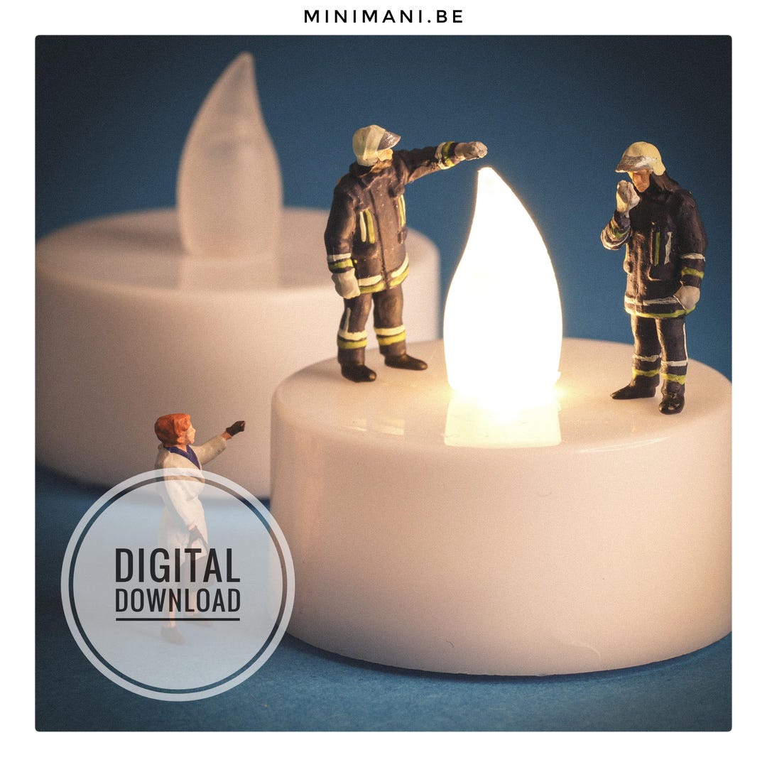 MINIMANI_be's tweet photo. False Alarm - Miniature Firefighter Wall Art - Surreal Macro Photography Printable - Digital Download by MINIMANIbe dlvr.​it/TVk0XC More : minimani.​be #MiniatureArt #SurrealPhotography #DigitalDownload #FirefighterArt #WallArt https://t.co/E8lcdt3Hr6