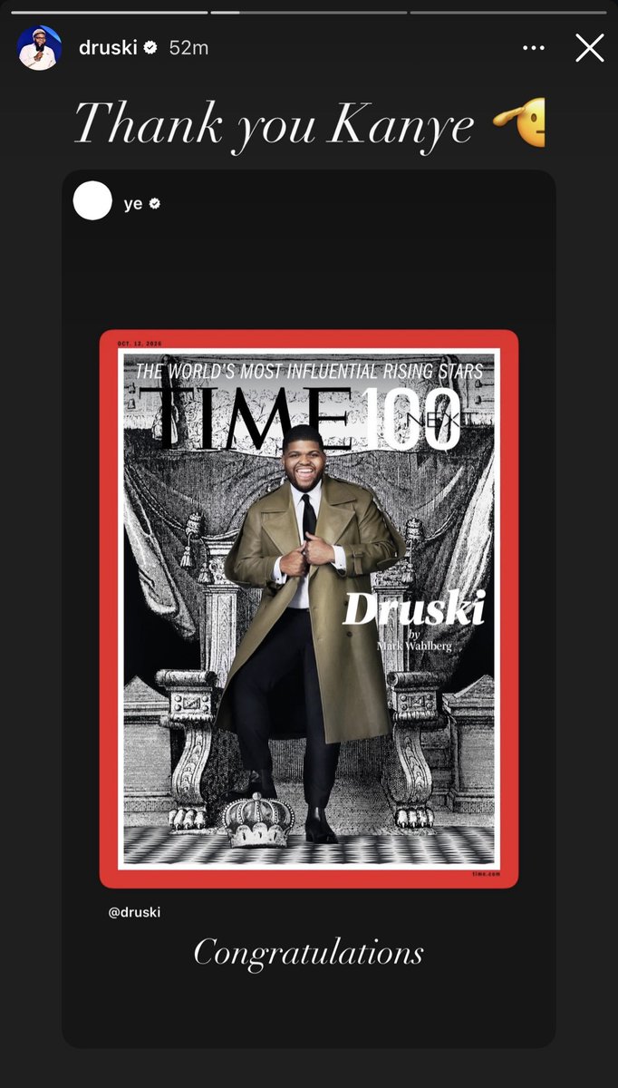 yzyupdates's tweet photo. Druski posts a clip from Ye’s unreleased HBO comedy pilot after Ye congratulated him on his 2026 TIME100 Next cover. 🤣🔥

“Thank you Kanye 🫡” https://t.co/Zq85HNAm9k