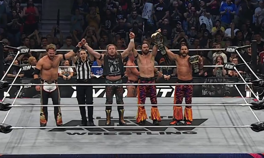 SeanRossSapp's tweet photo. The Elite reunited for the Pac tribute https://t.co/rpZSqhUxnb