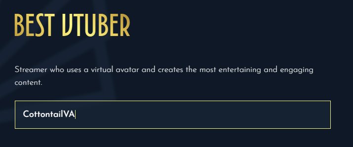 cottonsfluffer's tweet photo. MY FELLOW FLUFFERS!!!

Lend me your eyesight! While the nominations are still up for the Streamer Awards, can we get our girl @CottontailVA to win in either (Or Both!) of these categories?

I know it would DEFINITELY make her day. She's always thinking of us, she cares about her friends, she's always thinking about her family and her loved ones. Can we all come together now while we can to show her just how much she means to us?
#CottontailVA #Vtuber #Fluffer #StreamerAwards