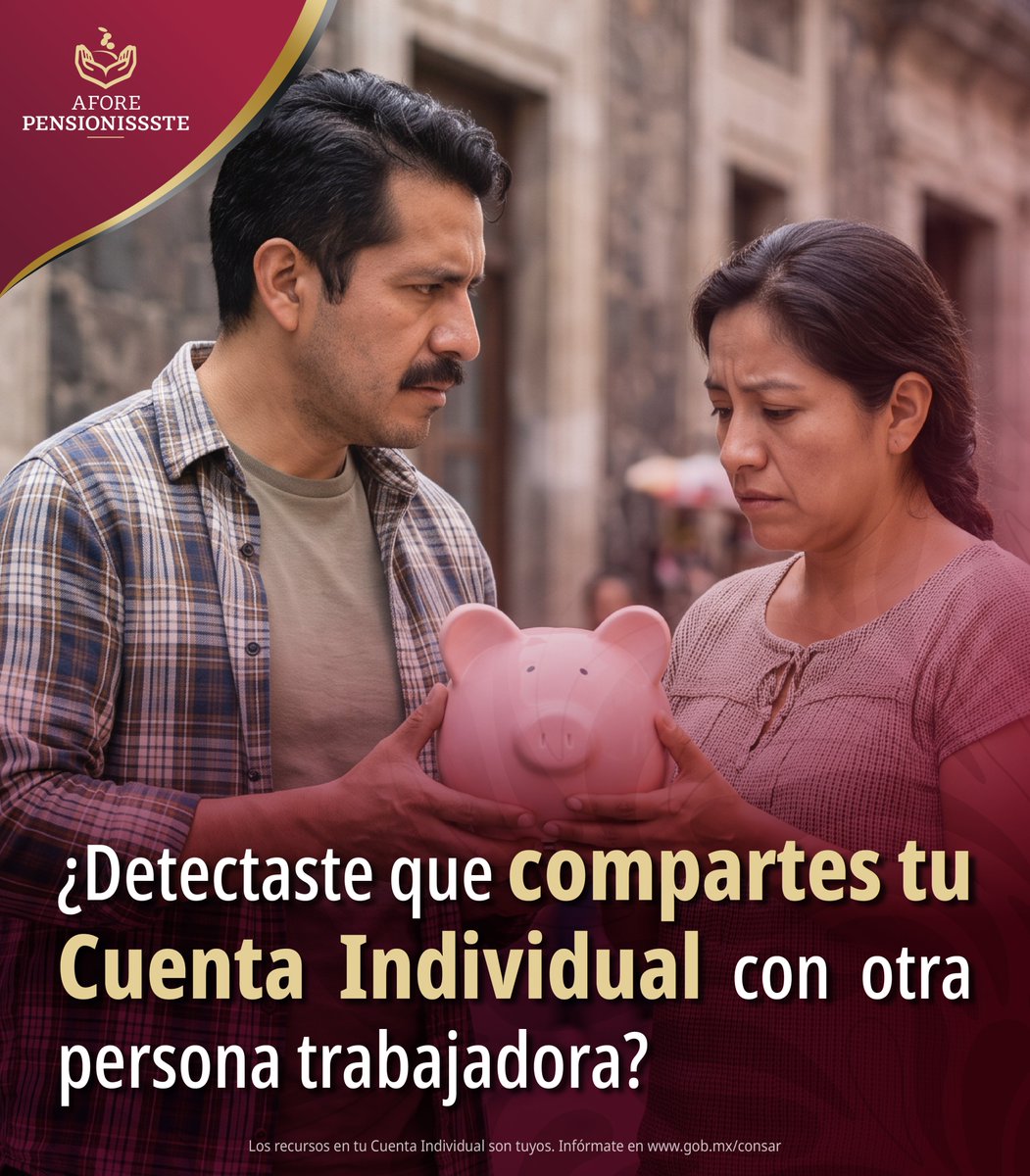 PENSIONISSSTE_'s tweet photo. 🔎 ¿Tus recursos están mezclados con los de otra persona trabajadora?

No lo dejes pasar. La Separación de Cuentaspermite identificar correctamente qué recursos corresponden a cada persona y mantener en orden tu Cuenta Individual.

📍 Consulta tu Centro de Atención al Público más cercano y regulariza tu cuenta: https://t.co/zEgDEKdR7n

#AFOREPENSIONISSSTE #SeparaciónDeCuentas #CuentaIndividual #ISSSTE #AhorroParaElRetiro