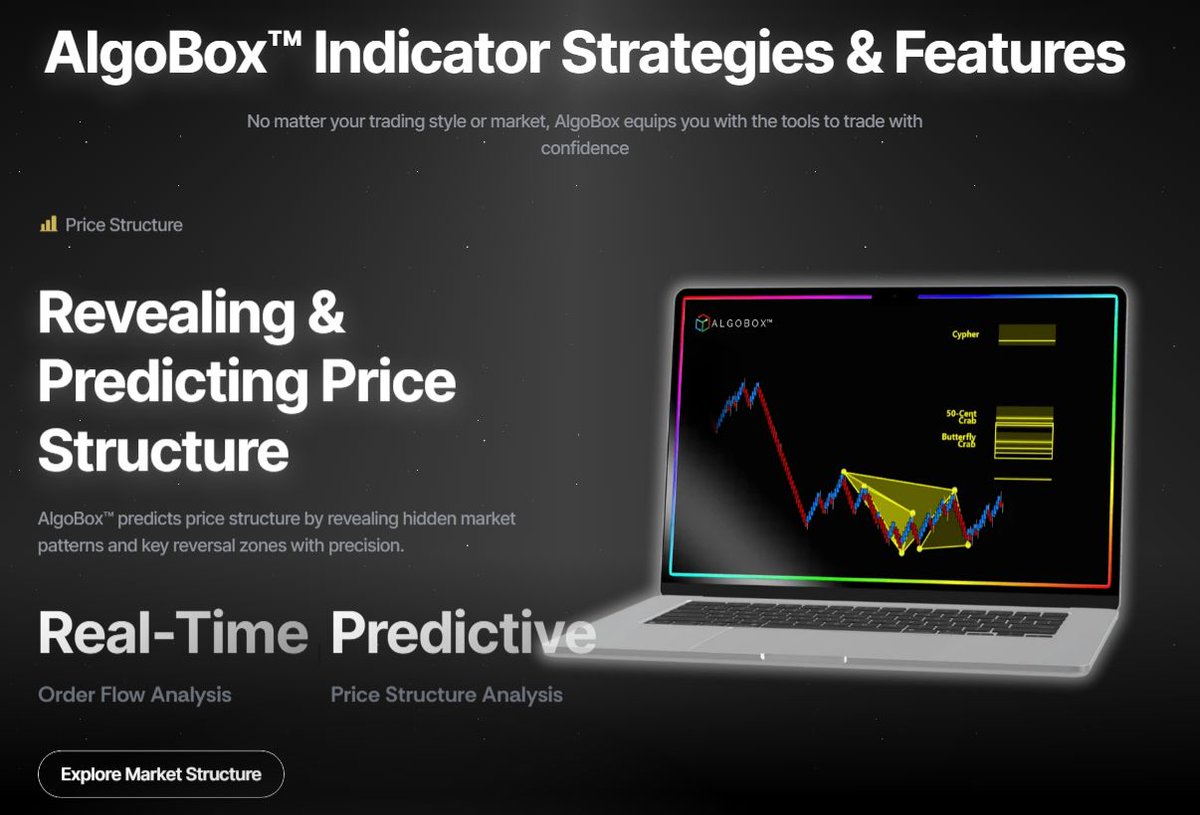 VinnyEmini's tweet photo. Most traders recognize structure after the move.
AlgoBox maps it before price arrives: harmonic patterns, predicted reversal zones + real-time order flow.
Stop chasing candles. Start trading a map.
https://t.co/qp8s4Fxagm
#NQ #AlgoBox https://t.co/EXVJtcwm4m