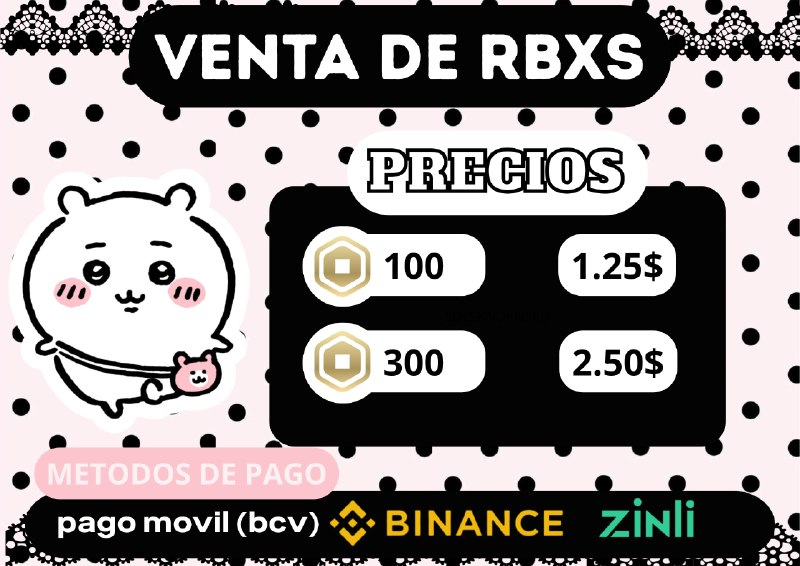 beedollstore's tweet photo. ㅤㅤㅤ VENTA DE ROBUX 📷 — ୭ ᵎᵎ Hola, hola!! Si buscas robuxs a un precio económico, encontraste el lugar indicado.   ۪  ୧ Además, puedes preguntar por la cantidad de robuxs que desees a tu necesidad  y preguntar precios sin compromiso alguno (max. 1000)  
ㅤㅤ https://t.co/mVynXgrUI2