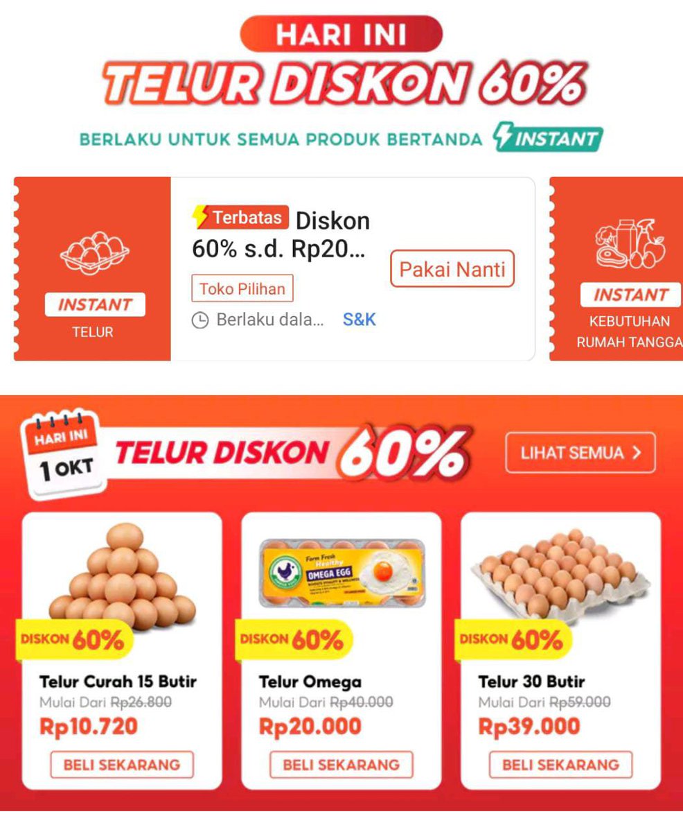 today_clouds's tweet photo. ⏰ 09.00

DISKON TELUR 60% S/D 20RB, min. beli 30rb

buat belanja instant yaaa
https://t.co/MeYMYT9tfH

📍hypermart terdekat
https://t.co/V99oSgnbZa https://t.co/q4rQh3LfUq