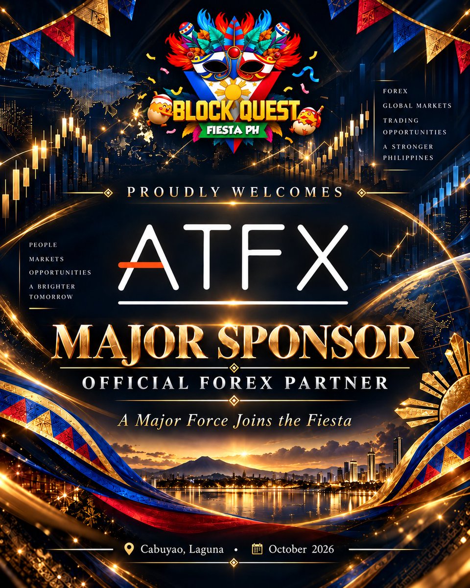 blockquestph's tweet photo. 🔥A MAJOR FORCE JOINS BLOCKQUEST FIESTA PH!🔥
We are proud to officially welcome @ATFXglobal as a MAJOR SPONSOR & OFFICIAL PARTNER of BlockQuest Fiesta PH 2026!
#ATFX
#BlockQuestFiestaPH
#BQFPH
#BQF2026
#ForexTrading
#TradingCommunity
#TheQuestContinues https://t.co/deheSHqKzJ