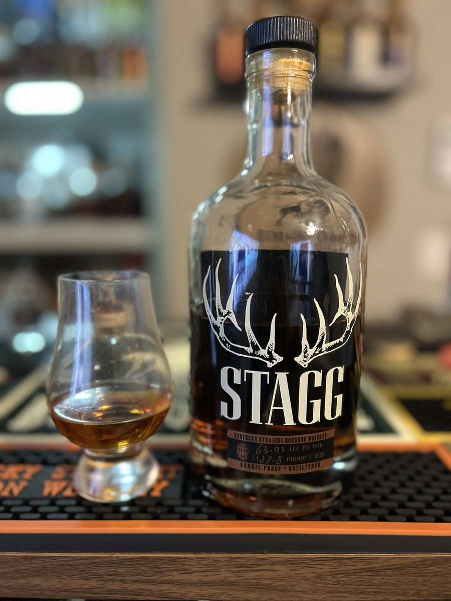 OKSTBourbonBro's tweet photo. We made it! Day 30 of the #30DaysofBourbon Challenge with my pals at @BourbonBanter is one of my all time favorite bottles. This Stagg 23B is the best Stagg I’ve ever had. Such a flavor bomb &amp; the perfect way to end this month! Cheers! 🥃🥃🥃 #BourbonHeritageMonth #DrinkCurious https://t.co/PEEVit2OpE
