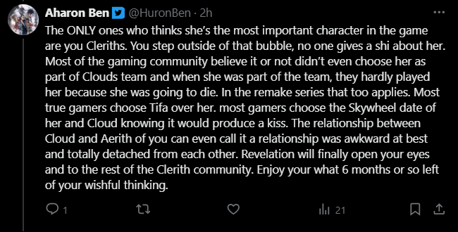 BillTin420's tweet photo. Can you believe this? this clown is brainwashed  #FF7 #FF7REMAKE https://t.co/DRjSP5jGRn