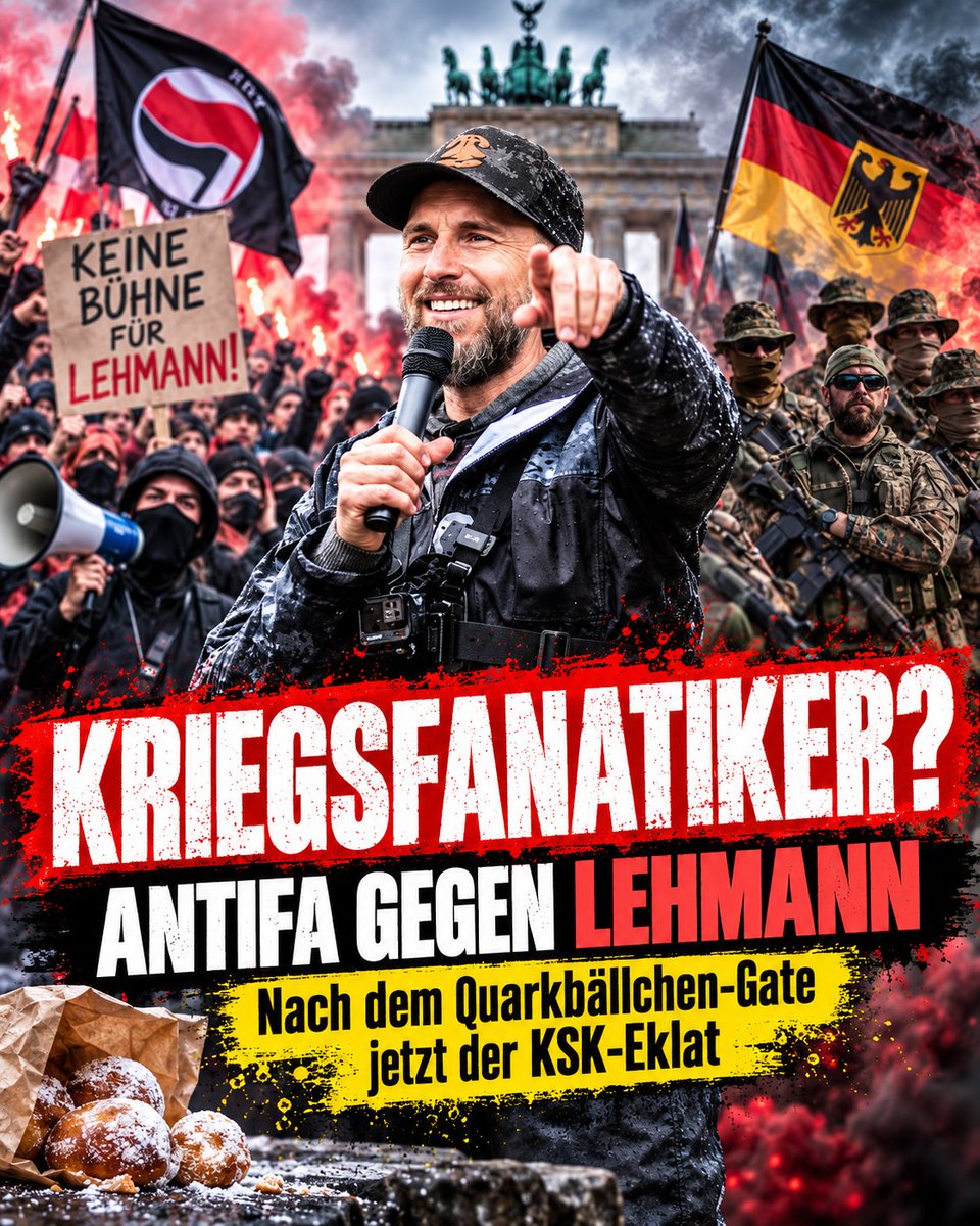 Gerati_de's tweet photo. 🔥 Erst Quarkbällchen, jetzt „Kriegsfanatiker“: Robert Marc Lehmann gerät wegen seiner KSK- und Bundeswehr-Nähe ins Visier antifaschistischer Tierrechtsaktivisten. Ein neuer Richtungsstreit in der Szene?
https://t.co/PuIyacUPiR
#RobertMarcLehmann #Antifa #KSK https://t.co/343u3Uckya