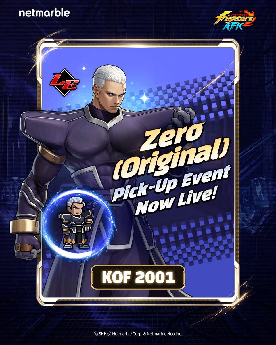 kof_afk's tweet photo. The high-ranking NESTS officer! #OriginalZero has arrived! ⚔️
Check out his spectacular action as he cuts through the battlefield with his razor-sharp blade cloak!
👉 https://t.co/nTUiIgBcMR
#TheKingOfFightersAFK
#KOFAFK https://t.co/FmBnqatvpw