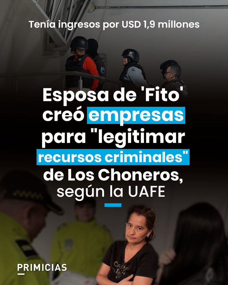 Primicias's tweet photo. La donación de un terreno valorado en USD 461.881, cuyo donante y su hijo fueron asesinados, consta entre las propiedades de la esposa de alias 'Fito', cabecilla de Los Choneros.
https://t.co/M4gEIENo5q https://t.co/5Ezajnsw5z