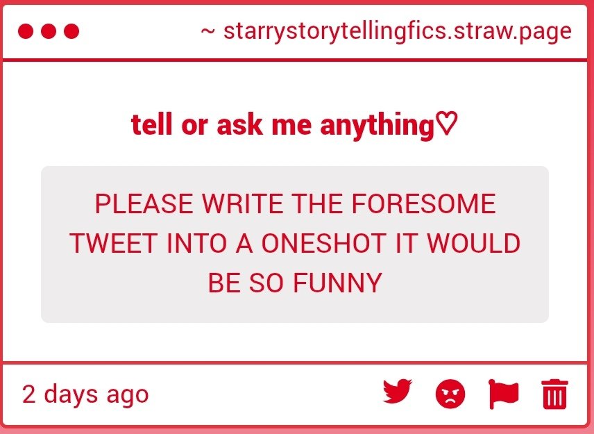 starrylettie's tweet photo. oh... I didn't think of that hauhs but you're right, it'd be funny (and ofc I'd make it hot lol)
tbh I could... I own u all a luzolawsan one shot, don't I? would anyone else be interested in this? 👀
they're talkin ab this one btw https://t.co/6SkkOE45s4

https://t.co/izHBKAI1VL https://t.co/aEWxpTUMKa