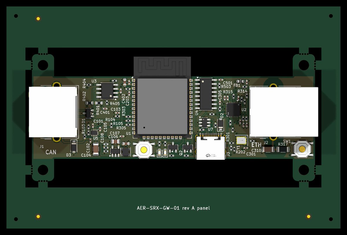 42Ohms's tweet photo. Little CAN to Ethernet data logger designed end to end by @AnthropicAI Opus 5.5 with the KiCad MCP.  😳 https://t.co/FkObwVdbGB