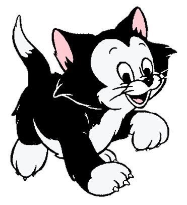 judeykat's tweet photo. cats in media! this is figaro, he is based off the tuxedo cat. he debuted in 1940 in disneys pinocchio. he was walt disneys favorite character in the film and later became minnie mouse's pet replacing her dog, fifi. he also has a few solo cartoon shorts! :) https://t.co/yLDZA3v6Ni