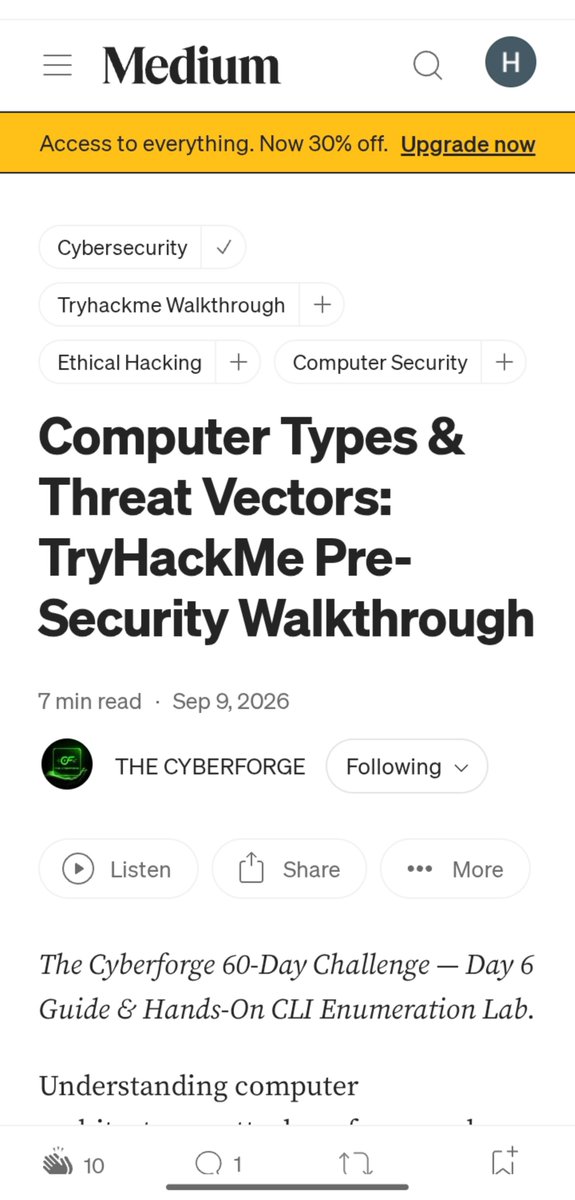 Oyinnmama2777's tweet photo. CYBERFORGE Day 06/60 π
Today was about different types of computers and how they connect to cybersecurity.
The interesting part was looking beyond the type of computer i think I know about...β¨ #cyberforge
#cybersecurity #60daysofcybersecurity https://t.co/oPd0Tdxrns