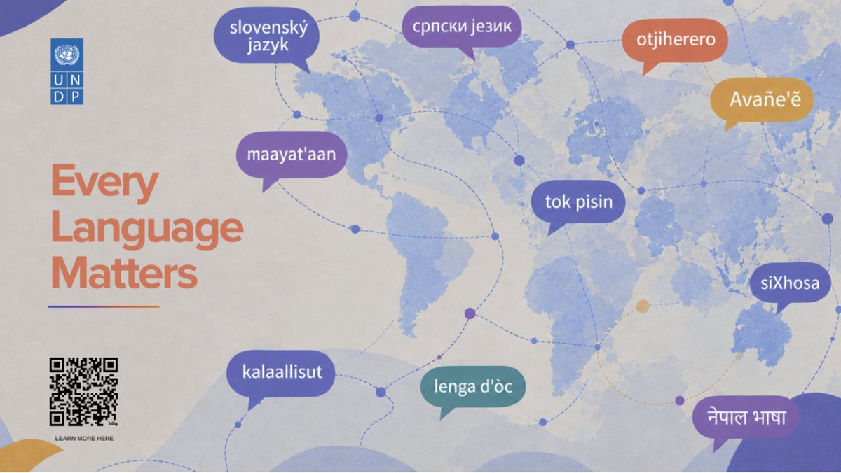 UNDPDigital's tweet photo. What happens when AI doesn’t speak your language? Millions risk being left out of the services and opportunities AI creates. @UNDP's  #EveryLanguageMatters is a call to action to governments for coordinated public action on inclusive Language AI.

More: https://t.co/r4ajgbM8oj https://t.co/iaR8X32Ltn