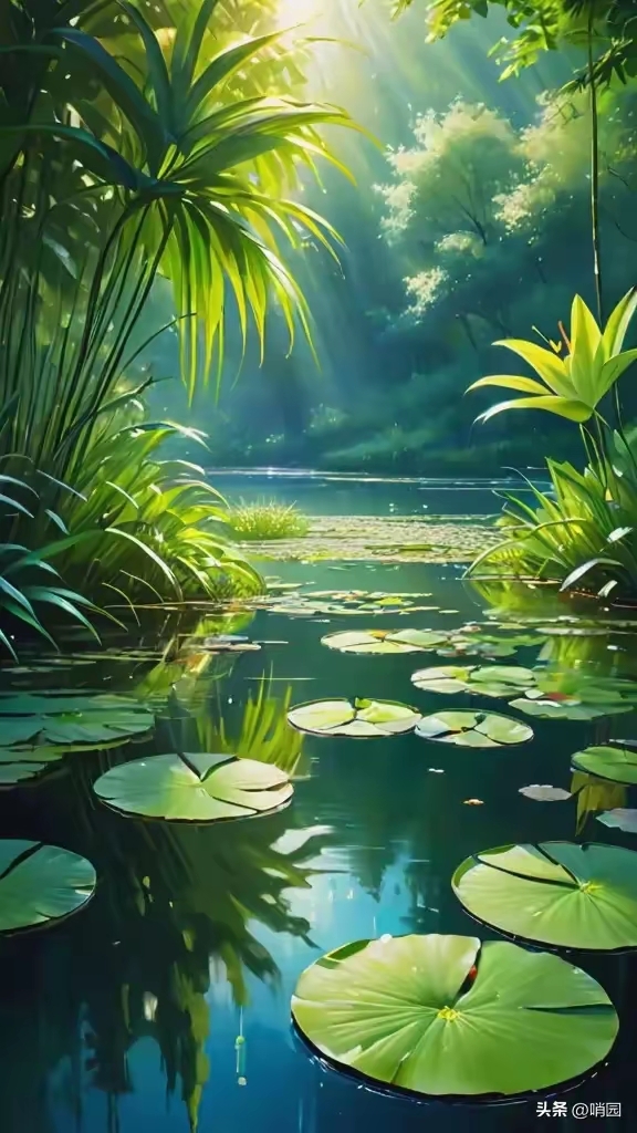 hey_mel58's tweet photo. At the lake, I sit by the clear water, see green lotuses' leaves swaying in the wind, my heart calm. https://t.co/AUdTiRjfzr