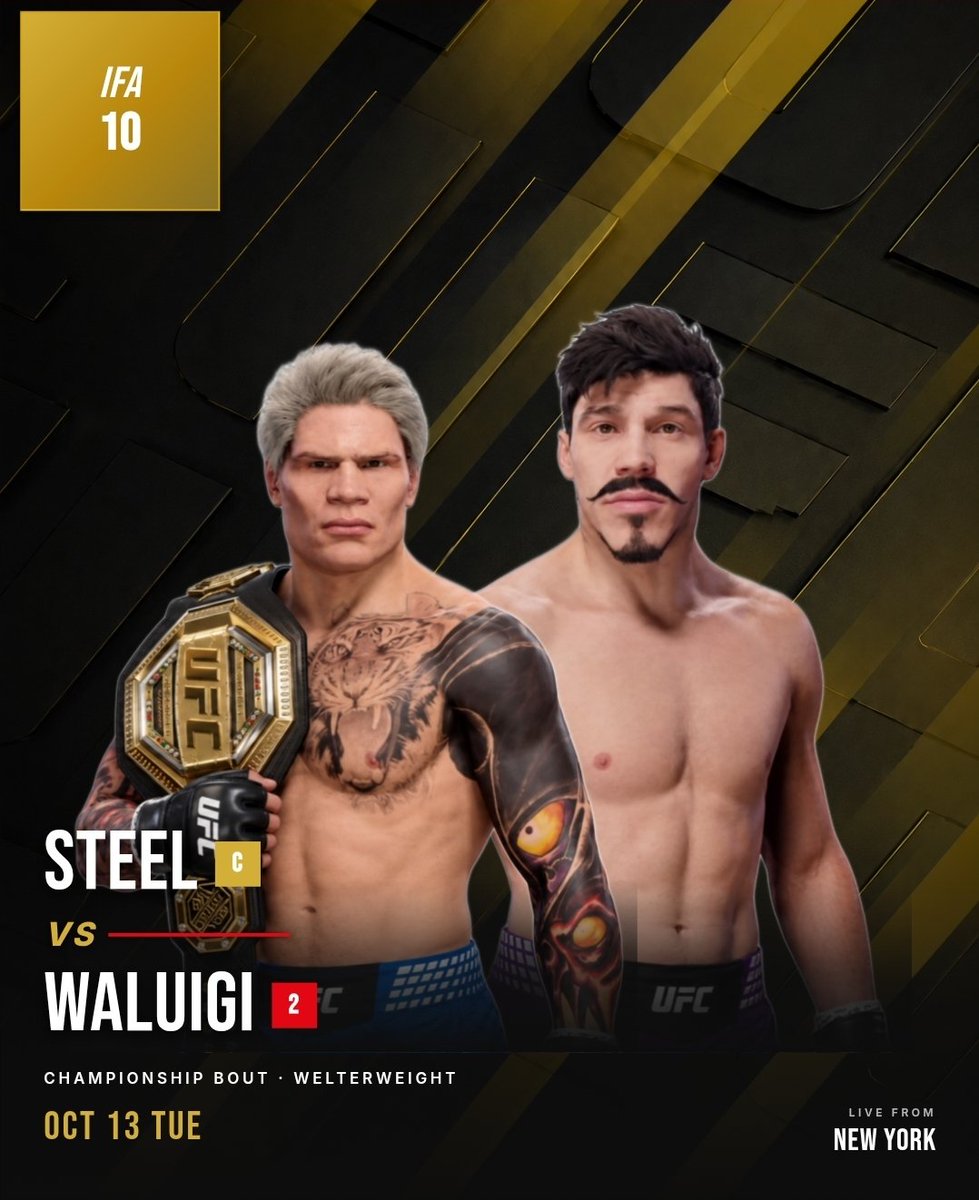 IFAfightleague's tweet photo. IFA 10 MAIN EVENT 

GABRIEL STEEL VS TWITTER WALUIGI https://t.co/Ho4gppwUtX