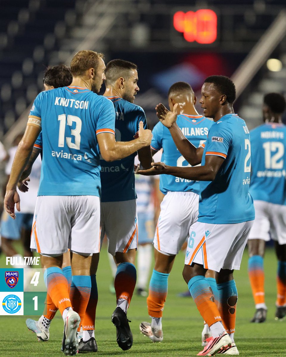 TheMiamiFC's tweet photo. FT | FOUR AT HOME. THREE POINTS SECURED. ๐ฅ๐
#VamosMiami | #MIAvJAX 4-1 https://t.co/WY3ZdRAJLg