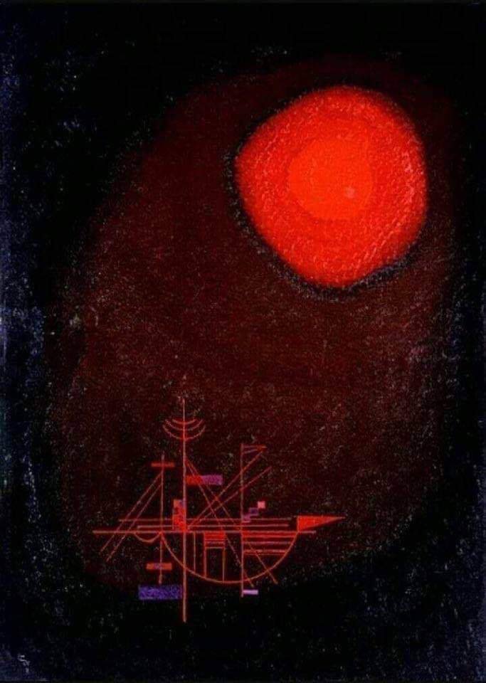 FedericoHeuer's tweet photo. Sol rojo y barco 1925. 
Vasilii Kandinski. https://t.co/fSMMWaSNDy