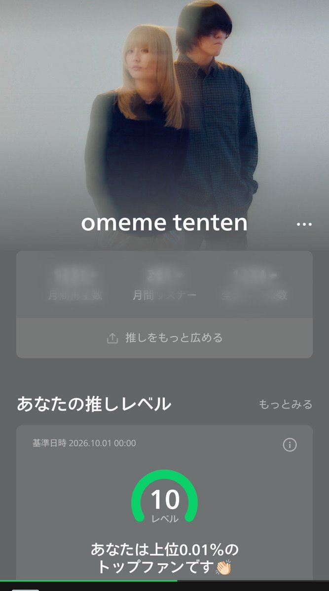 umarutamamade's tweet photo. omeme tentenをよく聴いているんだけど上位0.01%のトップファンらしい
1万人に1人のレベルってことは武道館ライブに1人の割合だと考えるとすごいよな
いや、1円玉が1万枚と考えたらもっと……(⚭-⚭ )いやなんでもない https://t.co/TNJJgoaP3K