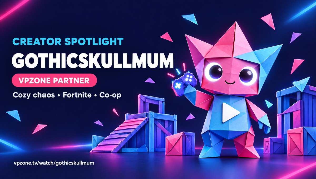 V3RTICALPIX3L's tweet photo. 🎮 Creator Spotlight: @Gothicskullmum

Cozy chaos, co-op vibes and a community where everyone belongs. A proud VPZONE Partner bringing good energy to Fortnite. 💜

Search GothicSkullMum on VPZONE, drop a follow and say hi in chat!

#VPZONE #Fortnite #Streamer https://t.co/PXkOHUnfXx