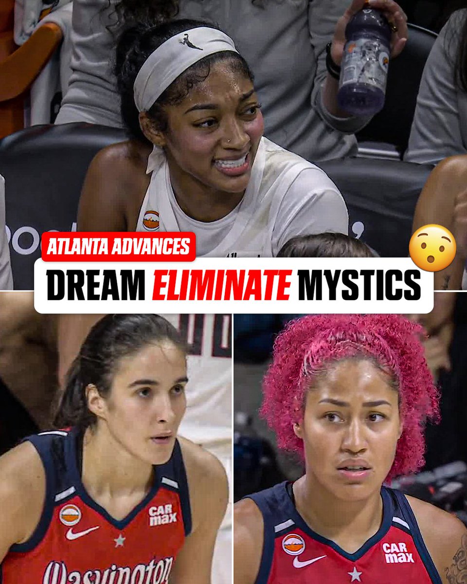 SportsCenter's tweet photo. ATL IS ON THE WAY TO THE SEMIFINALS 🔥

The Dream eliminate the Mystics and will face the New York Liberty in the next round 🍿 https://t.co/wIImNY0dvq