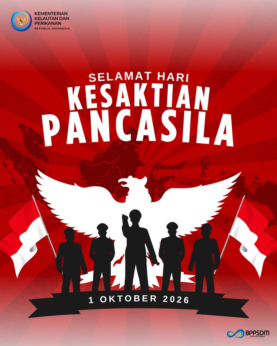 bpmkp_bwi's tweet photo. Sakti karena bersatu, kuat karena ber-Pancasila! 🇮🇩

Keluarga Besar BPPP Banyuwangi mengucapkan Selamat Hari Kesaktian Pancasila 2026. Mari jadikan nilai-nilai luhur Pancasila sebagai jangkar dalam setiap dedikasi kita untuk memajukan sektor kelautan dan perikanan Indonesia.

Terus berkarya, berinovasi, dan bergotong-royong untuk nelayan, pembudidaya, dan masyarakat pesisir yang lebih sejahtera. Merdeka! ✊

@kkpgoid
@bppsdm_kp
@bppsdm_puslatkp
@bppsdm_pusluhkp
@bppsdm_pusatss

#2026KKPGrowStronger #SDMUnggul #SaktiWahyuTrenggono #KKPGOID