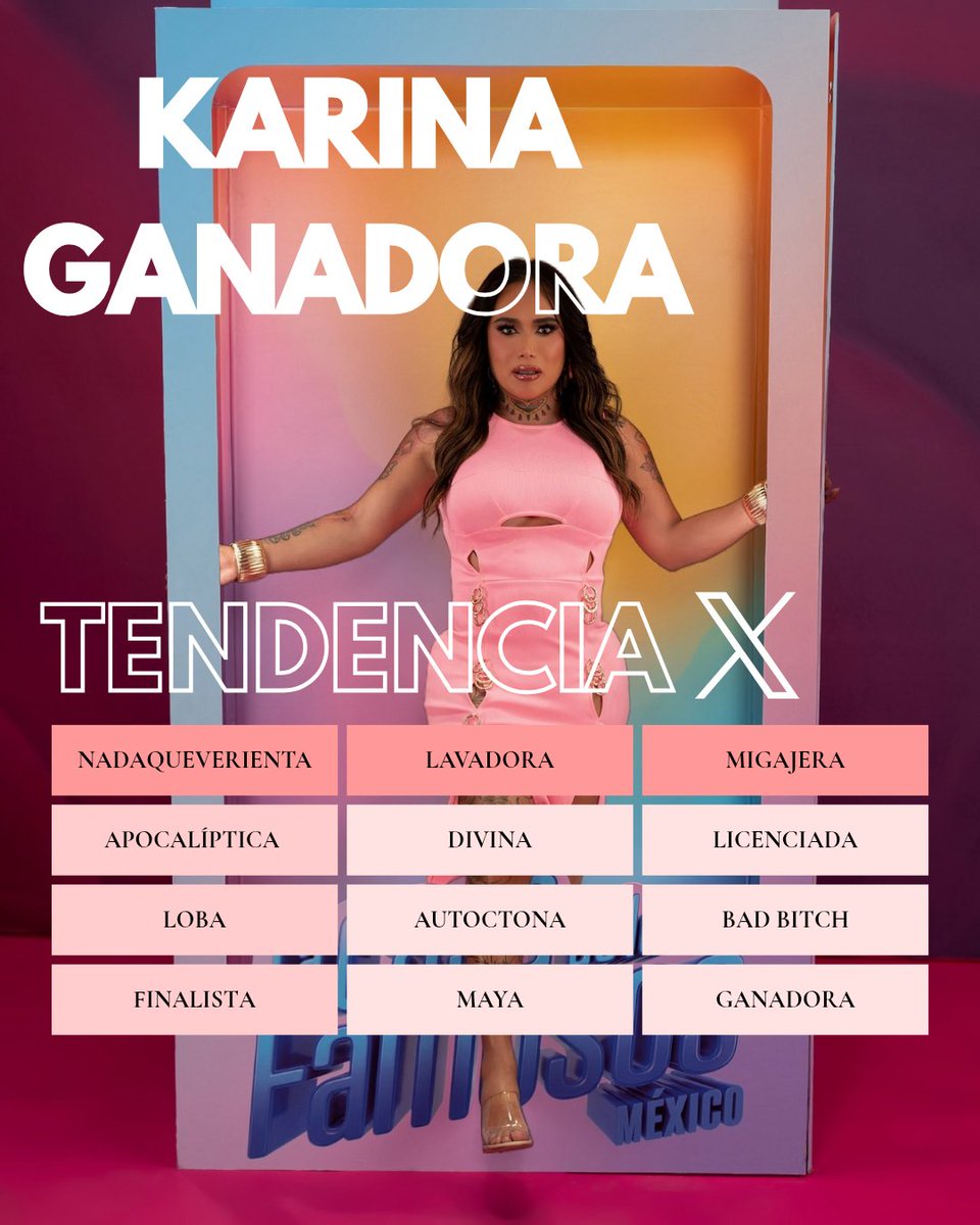 TeamHormigaOfc's tweet photo. 🚨| TENDENCIA:

VOTA X KARINA

1° META: 1,500 💬 - comentarios + 🔁 RT + ❤️ corazón 

#karinatorres #LaCasaDeLosFamososMéxico #LaCasaDeLosFamososMxً #LCDLFMX https://t.co/UtANt95Zmd