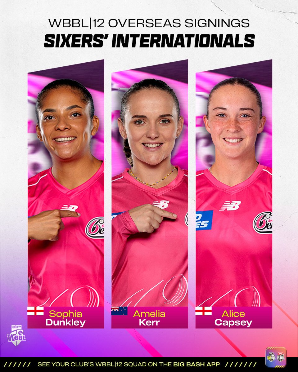 WBBL's tweet photo. Three of the world's finest cricketers are heading to Sydney!

Check out the Big Bash App to see your club's #WBBL12 squad 📲 https://t.co/uMZZM6JHqL
