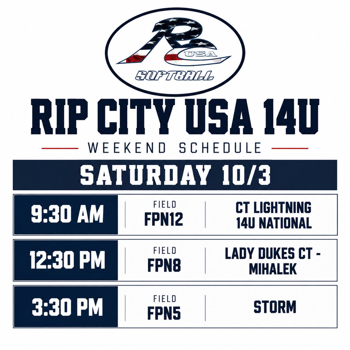 RipCityUSA14U's tweet photo. 14U squad taking on the 16s this weekend. 🥎 https://t.co/Tzd2O71RgS