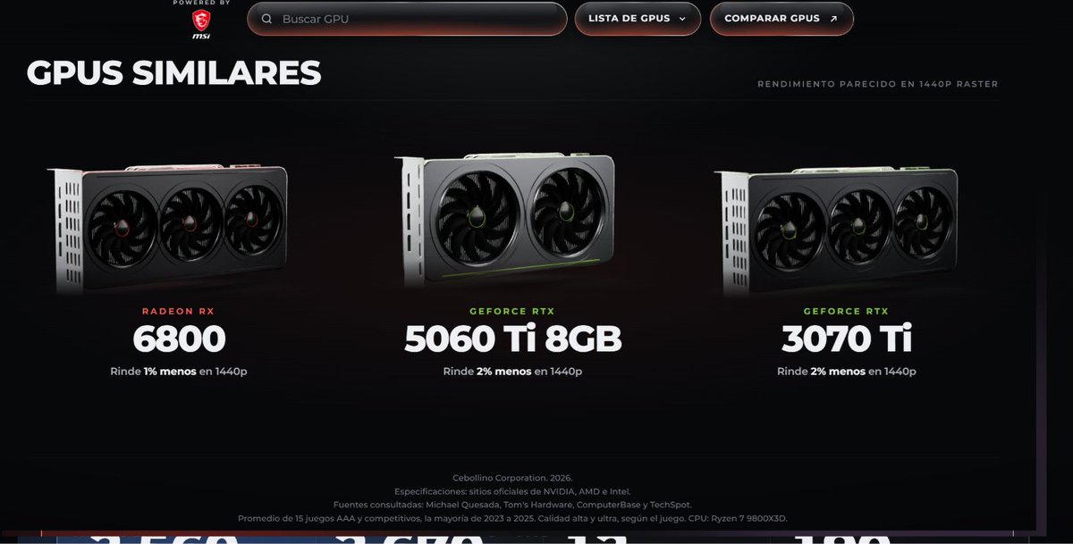 michaelpcmaster's tweet photo. Ya quedó el sitio web amigos!!!!!
La base de datos más grande de GPUs para gaming 🤕🥳🤕🤕
Vayan al tour e inauguración que les hice en mi último video de YT y luego lo accesan y ponen en favoritos:

https://t.co/38hB7syqjV https://t.co/8aLY9PnRvG