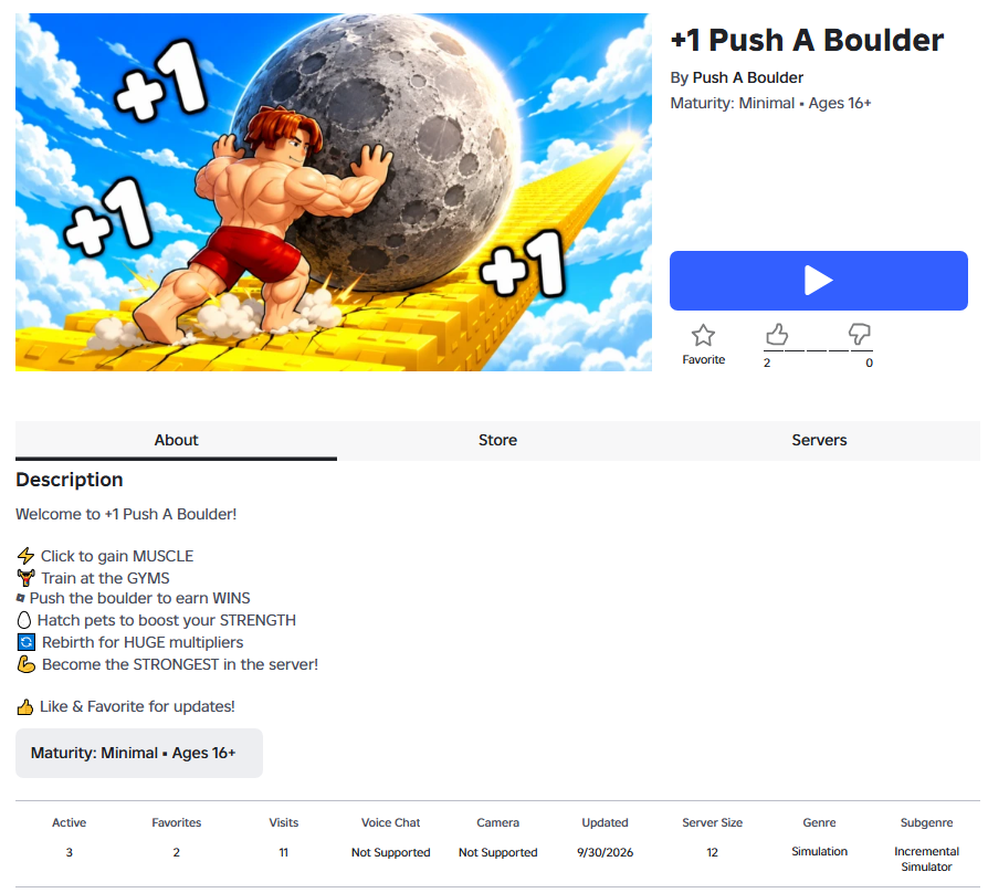 PeshMakes's tweet photo. WOW only my THIRD game published and already at 3 active! please go give some feedback! a lot more to come :) 
#Roblox #RobloxDev #RobloxGame https://t.co/m5Agz1D3gz