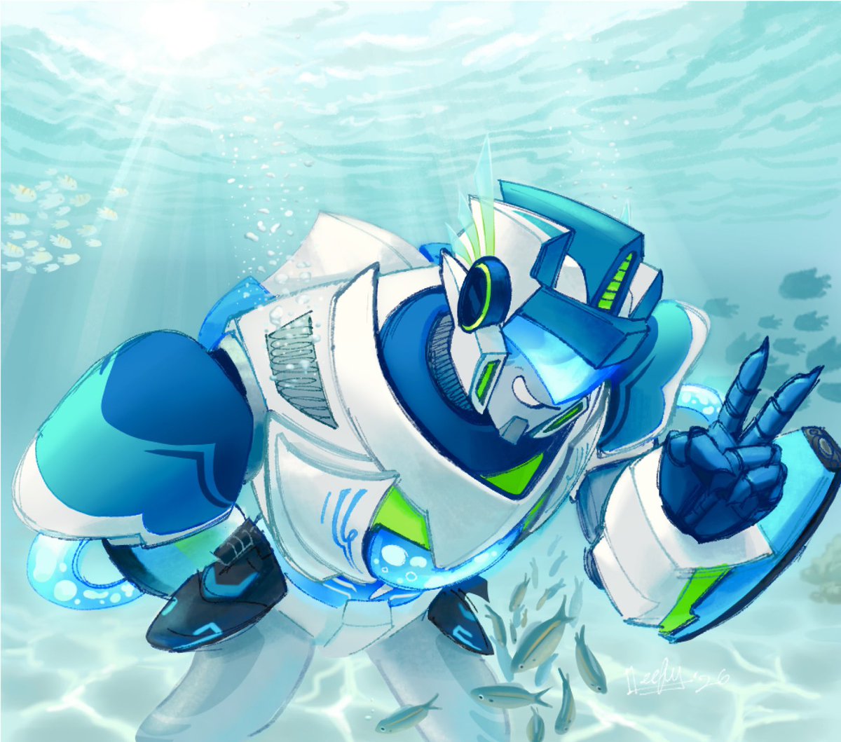 LeefyBerryBread's tweet photo. OC MAXXING TOO TODAY, Everyone say hi to Hydroplane!!! He’s serving as my tfsona now,, my sweet chill fishboy. Yes, he was inspired by the frutiger aero aesthetic 
{ #tfoc #transformersoc } 🫧 🐠🫧 https://t.co/Bz92E7nzve