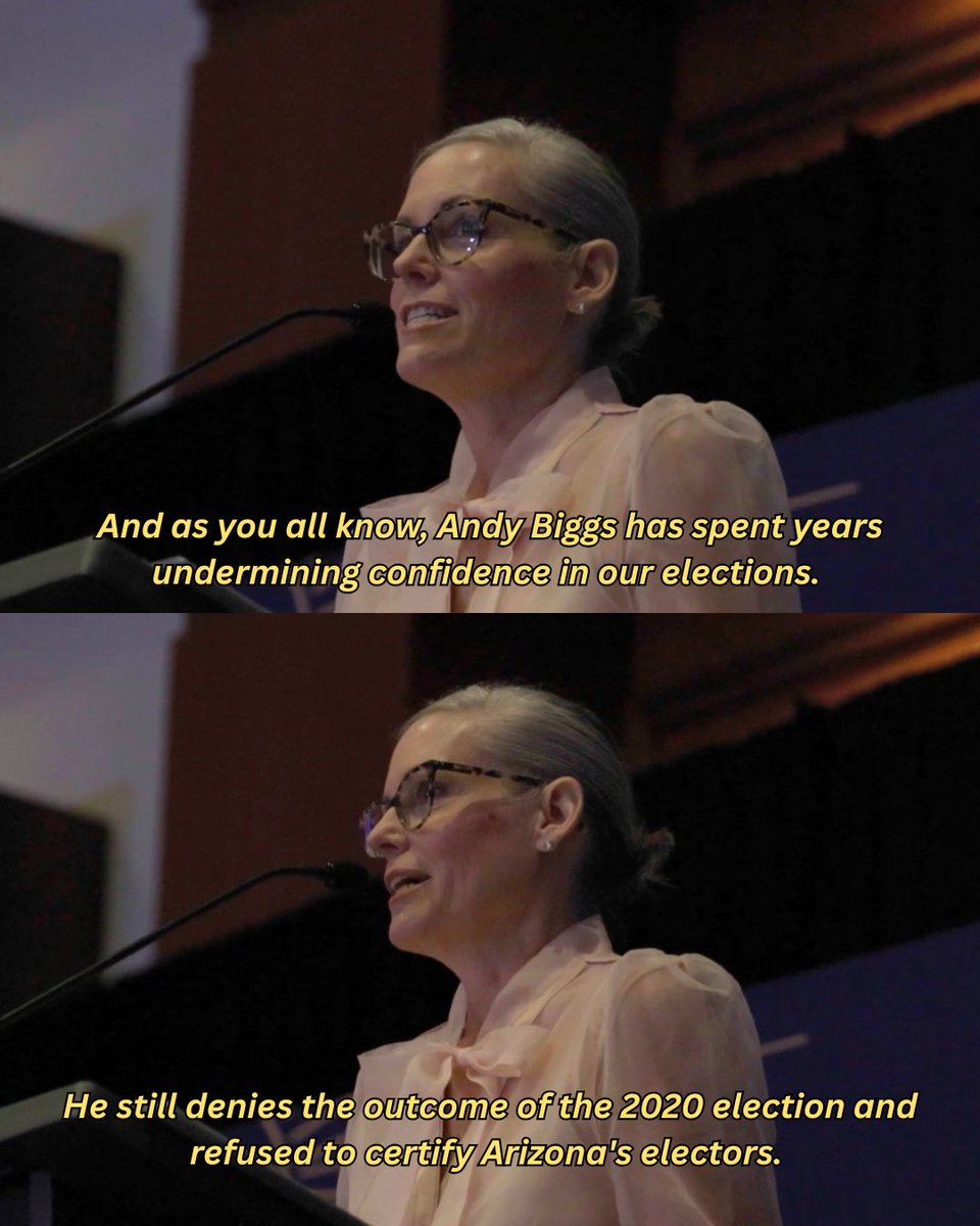 katiehobbs's tweet photo. Andy Biggs still won’t admit who won the 2022 Arizona governor’s race. I’ll save him the trouble—I did. https://t.co/40Gi5Ln5lr