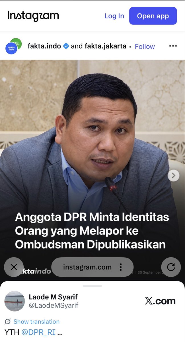 LaodeMSyarif's tweet photo. YTH @DPR_RI 

@OmbudsmanRI137 @KPK_RI @KejaksaanRI @DivHumas_Polri 
ADALAH WAJIB MELINDUNGI PELAPOR, DAN JANGAN DIUNGKAP IDENTITASNYA AGAR TERLINDUNGI KESELAMATANNYA.

Tolong Bapak Anggota DPR PAHAM SEDIKIT UU yang pernah dibuatnya agar para pelapor selamat🙏🏼 
Kalau Bapak belum tau ada lembaga khusus yang melindungi pelapor, saksi, dan korban….namanya 👇🏽
@infolpsk 

 https://t.co/4ZMQRLzVuA